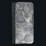 Capa Carteira Para iPhone 8/7 Sensações de borbulhamento de cinzas<br><div class="desc">Trabalho de arte de marmoreando em cinzas elegantes com toques de prata que simulam tinta alcoólica e resina</div>