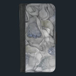 Capa Carteira Para iPhone 8/7 Sensações de borbulhamento de cinzas<br><div class="desc">Trabalho de arte de marmoreando em cinzas elegantes com toques de prata que simulam tinta alcoólica e resina</div>