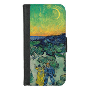 Capa Carteira Para iPhone 8/7 Vincent van Gogh - Paisagem lunática com Casal