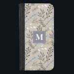 Capa Carteira Para iPhone 8/7 Vintage Floral DragonFly Pattern Monograma<br><div class="desc">Vintage Floral DragonFly Pattern Monograma iPhone 8/7 Carteira</div>
