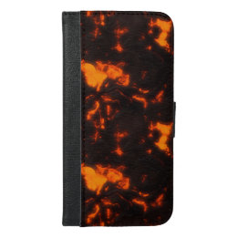 Capa Carteira Para iPhone 6/6s Plus Vulcânico alaranjado do fluxo de lava & preto