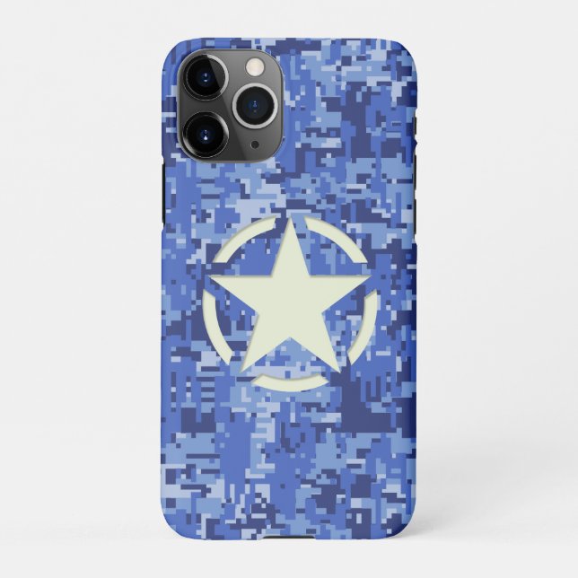 Capa Para iPhone Estrelar no fundo da Camo do Marinho (Verso)
