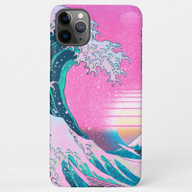 Capa Para iPhone Excelente Estético Vaporwave Desliga Kanagawa Suns (Verso)