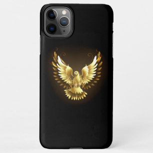Capa Para iPhone Faux Gold Foil Peace Dove em Preto