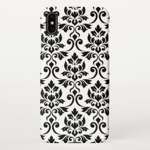 Capa Para iPhone Feuille Damask Lg Patterno Preto em Branco