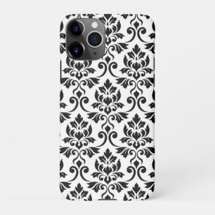 Capa Para iPhone Feuille Damask Lg Patterno Preto em Branco