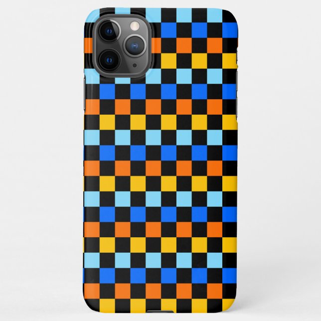 Capa Para iPhone Fire and ice checkerboard pattern (Verso)