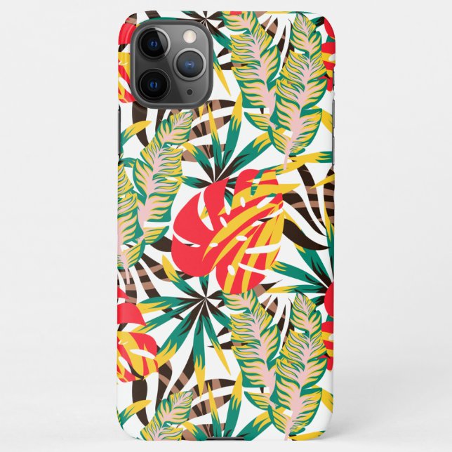 Capa Para iPhone Folhas de Palma Tropicais Selvagens (Verso)