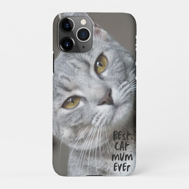 Capa Para iPhone Foto de Gato de Trendência Moderna da Mãe do Melho (Verso)