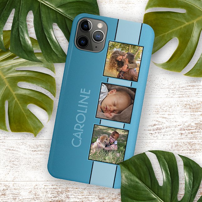 Capa Para iPhone Fotografias Personalizadas No Azul Aqua Turquoise (Criador carregado)