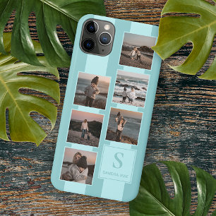 Capa Para iPhone Fotos Simples Personalizadas Em Azul Turquesa Leve