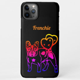 Capa Para iPhone Französische Bulldogge Neon Herz French Bulldog