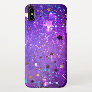 Capa Para iPhone Fundo de folhas roxas com estrelas