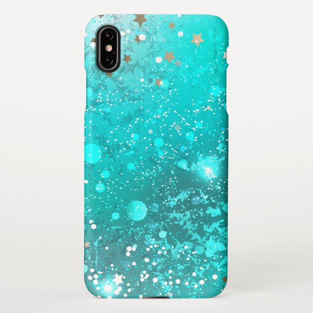 Capa Para iPhone Fundo do Mint Turquoise Foil (Verso)