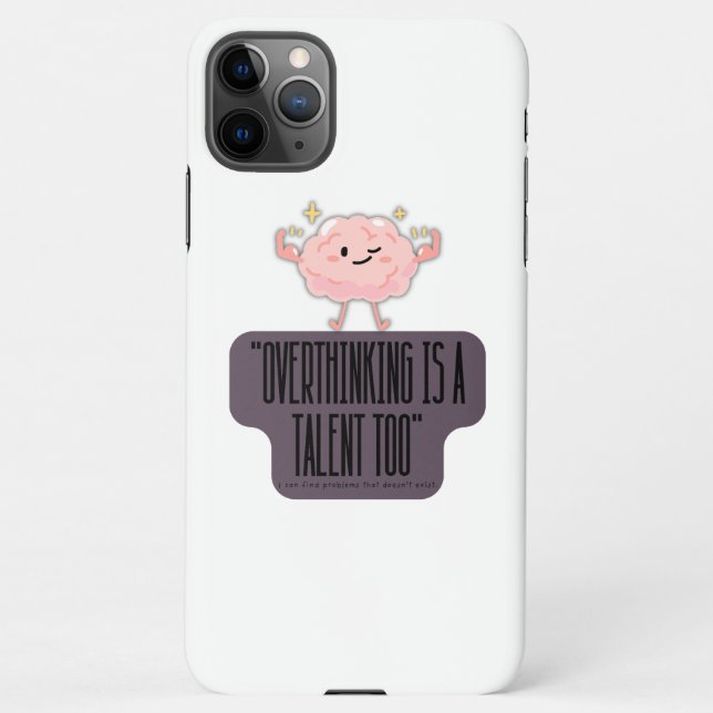 Capa Para iPhone Funny Brain Power Apparel for Overthinkers  (Verso)