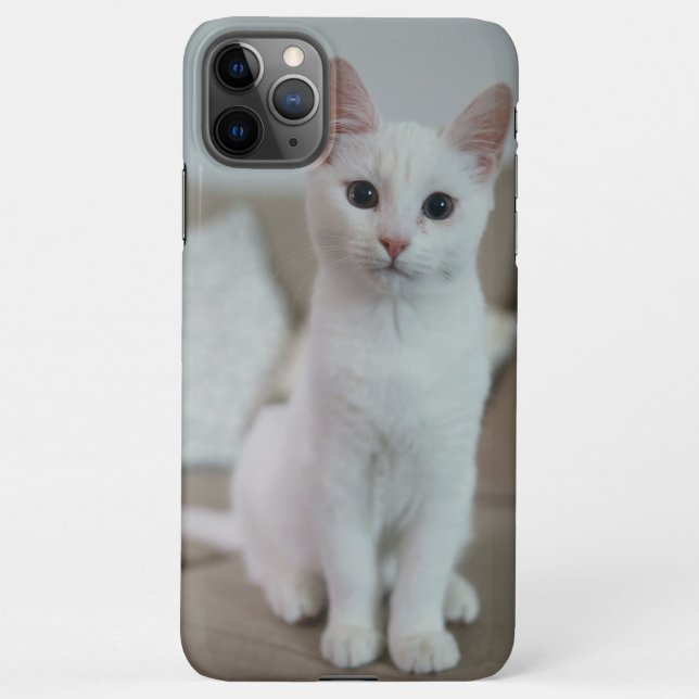 Capa Para iPhone Gato branco | Zazzle_Growth. (Verso)