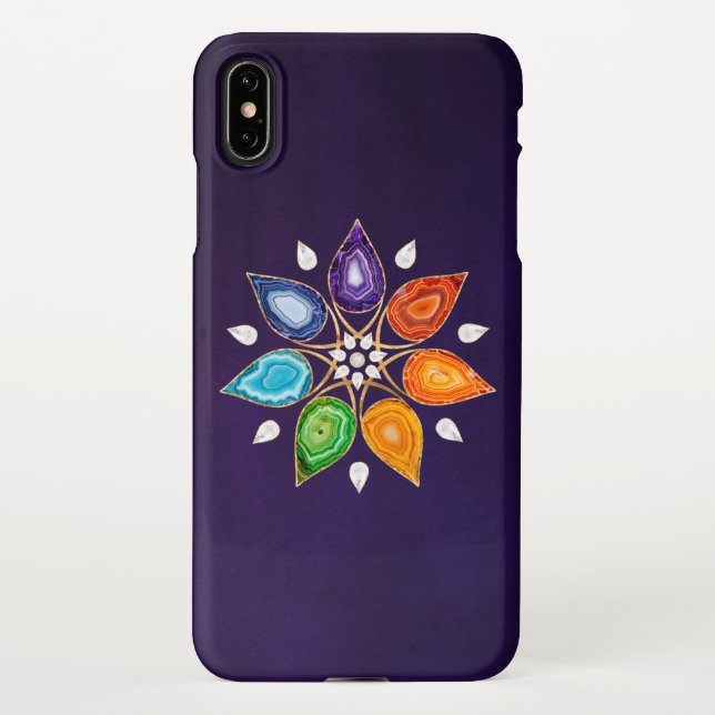 Capa Para iPhone Geode Chakras Mandala - Lotus Petals (Verso)