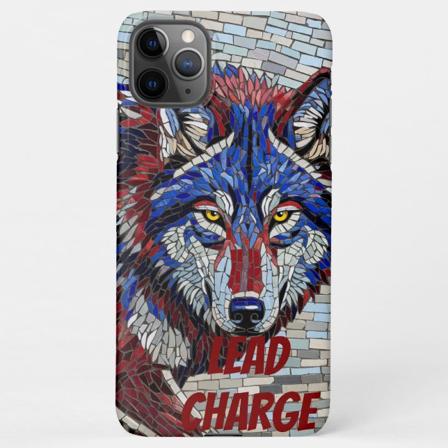 Capa Para iPhone Geometric Mosaic Alpha Wolf Phone Case (Verso)