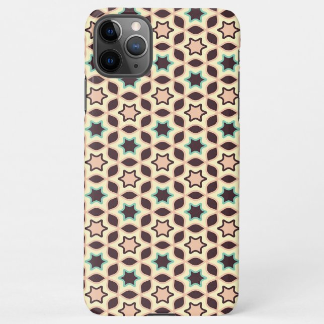 Capa Para iPhone  Geometric pattern with star shapes in brown and t (Verso)