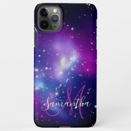 Capa Para iPhone Girly Purple Celestial Photo Monograma
