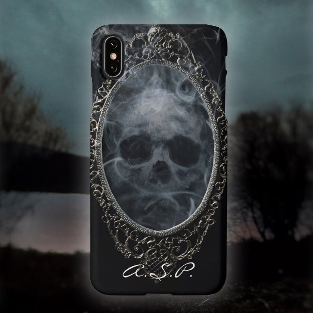 Capa Para iPhone Gótico de Ornamentado de crânio Gótico  de Prata P (Criador carregado)