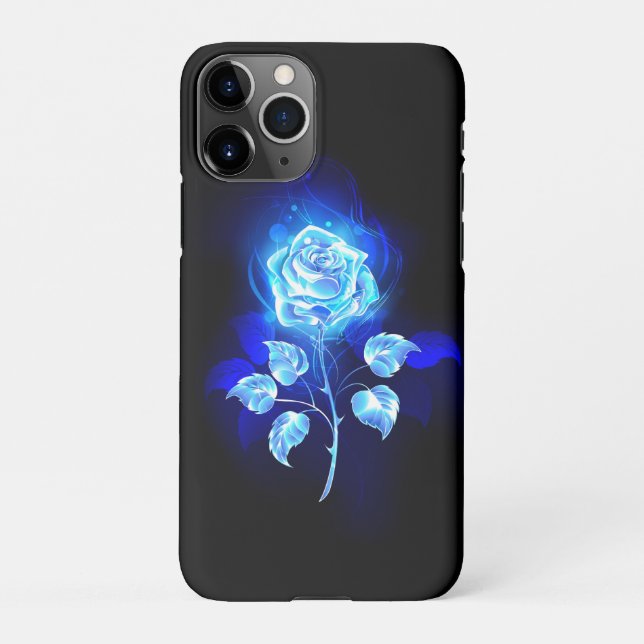 Capa Para iPhone Gravação de Rosa Azul (Verso)