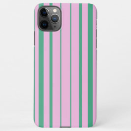 Capa Para iPhone Green Stripes and Soft Pink iPhone 11 Pro Max Case