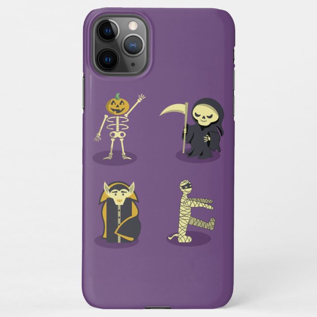 Capa Para iPhone Halloween Skeleton Dracula Mummy Grim Reaper (Verso)