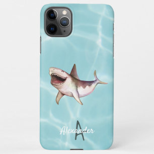 Capa Para iPhone Happy SHARK Ocean Life Personalized Budget Nomeado