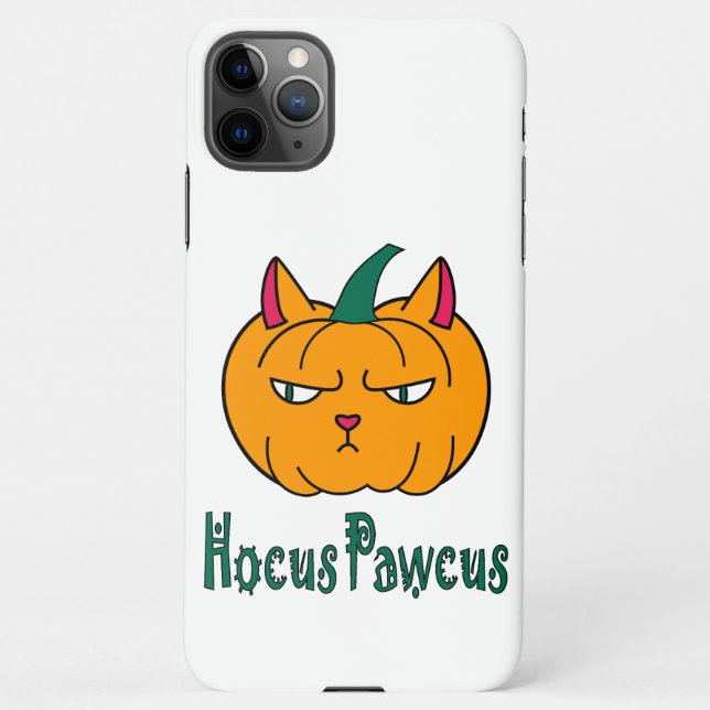 Capa Para iPhone Hocus pawcus Halloween abóbora gengibre magia (Verso)