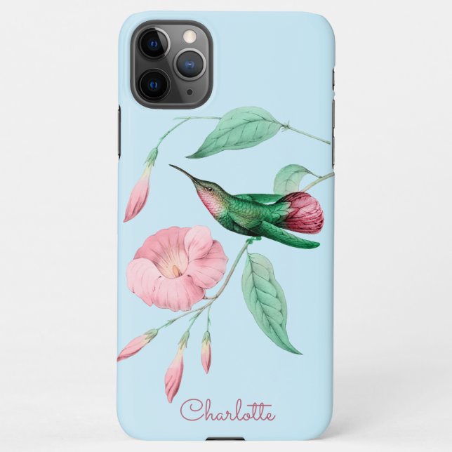 Capa Para iPhone Hummingbird Floral Personalizado (Verso)