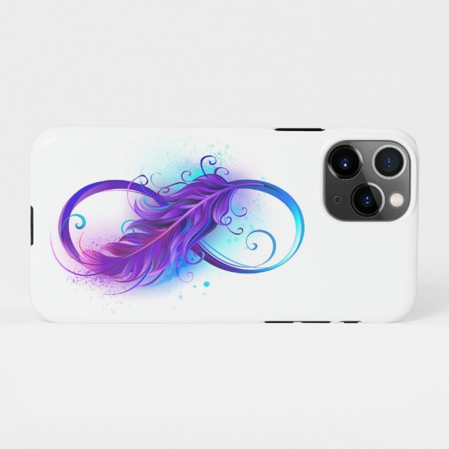Capa Para iPhone Infinito com Pena Roxa (Verso Horizontal)
