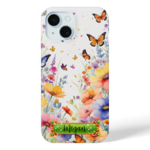 Capa para iPhone / iPad Campo de Flores Borboletas