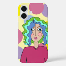Capa para iPhone / iPad com rosto estilizado abstr