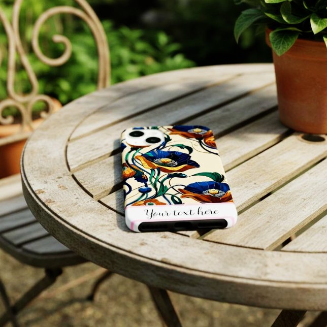 Capa para iPhone / iPad Flor de Papoula Art Nouvea (Criador carregado)