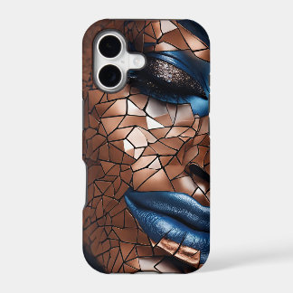 Capa para iPhone / iPad Mulher Azul Cobre Mosaico