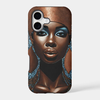 Capa para iPhone / iPad Mulher Mosaico Cobre Azul