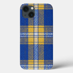 Capa para iPhone / iPad xadrez azul e amarelo