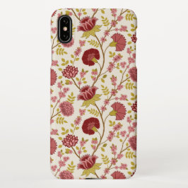 Capa Para iPhone Jacobean Floral Reds Pinks Dourado Cream