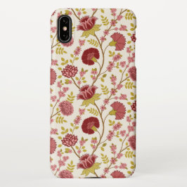 Capa Para iPhone Jacobean Floral Reds Pinks Dourado Cream