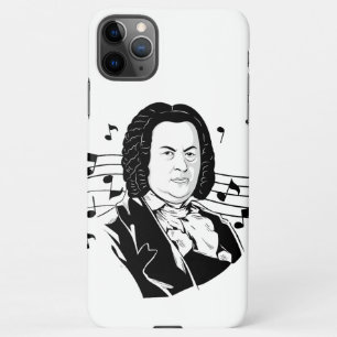 Capa Para iPhone Johann Sebastian Bach Portrait e Bust com Notes