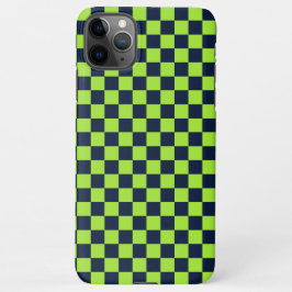 Capa Para iPhone Lime and navy checkerboard pattern