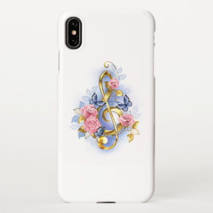 Capa Para iPhone Limpa de árvore com rosas cor-de-rosa