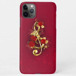 Capa Para iPhone Limpeza de ouro com Flores Rosa