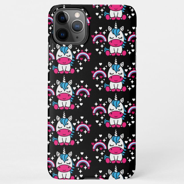 Capa Para iPhone Little Girls Unicorn Pony (Verso)