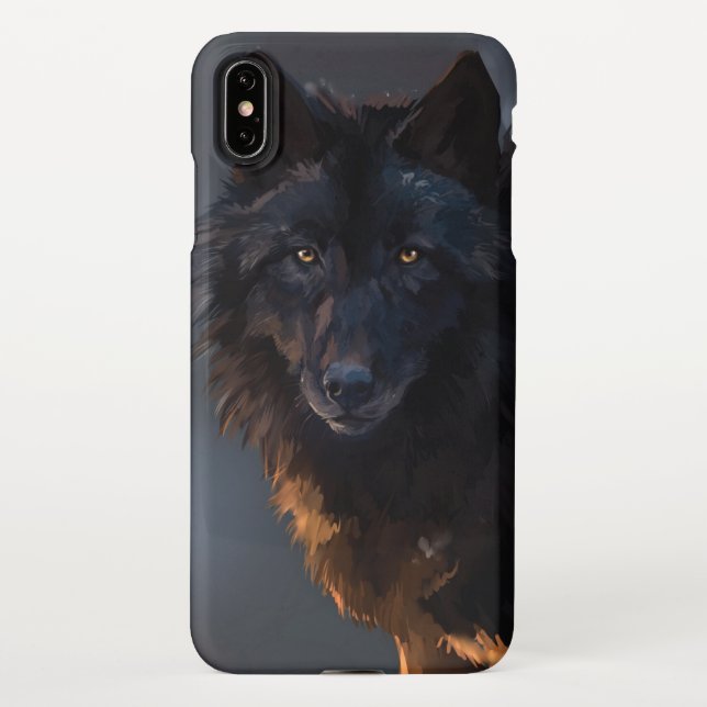 Capa Para iPhone Lobo negro (Verso)