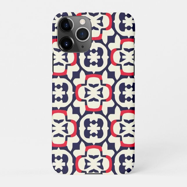 Capa Para iPhone Luxo Vermelho Branco e Azul (Verso)