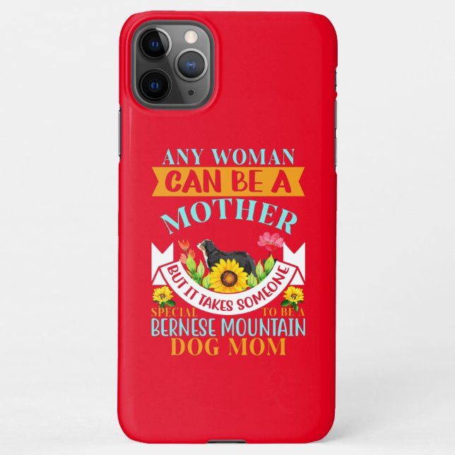 Capa Para iPhone Mãe de cão Bernese, mãe de cão Bernese, mãe de Ber (Verso)