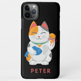 Capa Para iPhone Maneki Neko White Cat, símbolo de boa sorte
