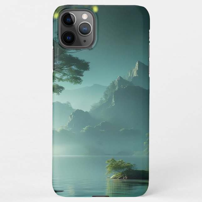 Capa Para iPhone Misty Mountain Refletion Capa de telefone (Verso)